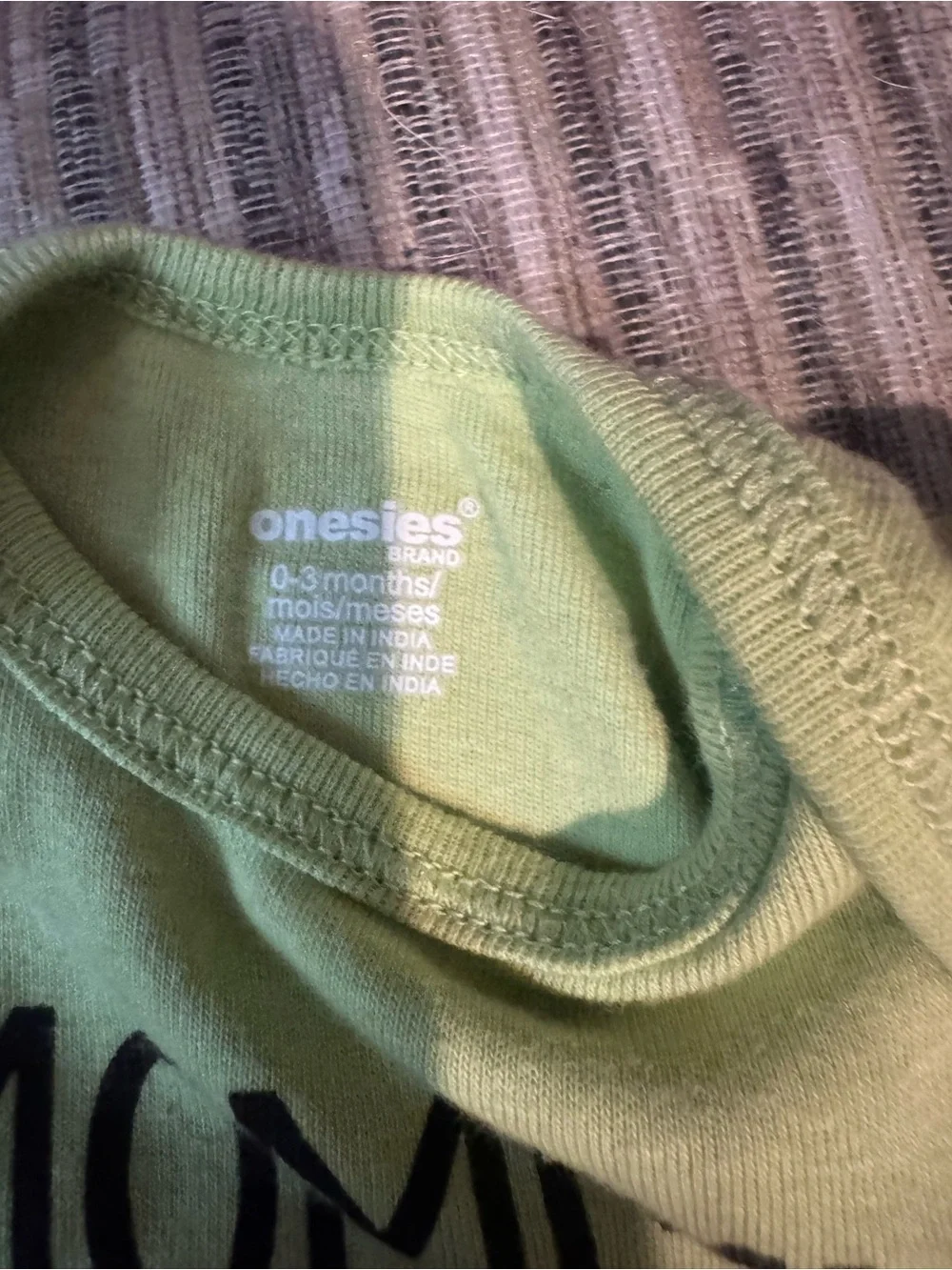 Carter's Light Green Baby Onesie with Black Text